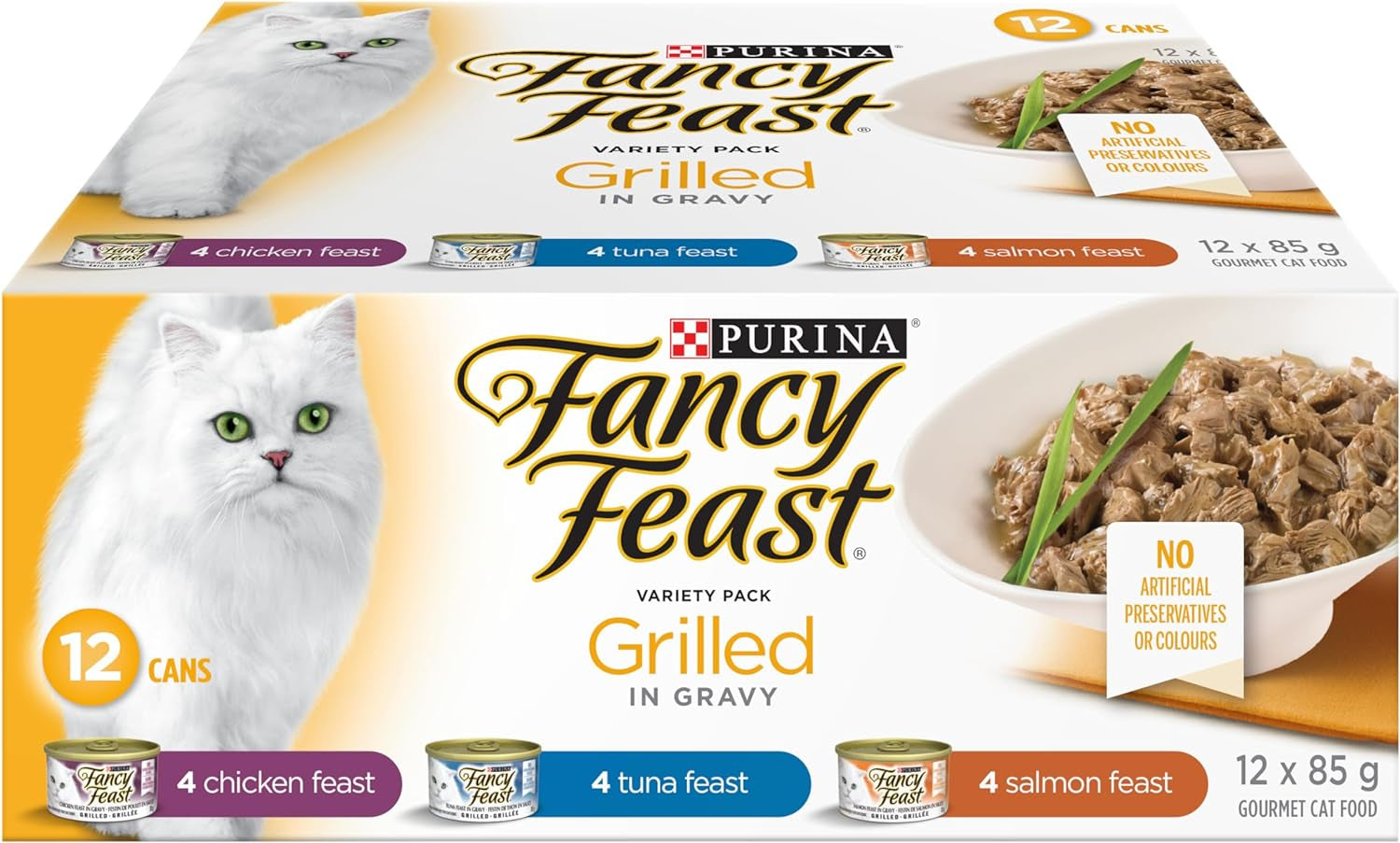 Fancy Feast Wet Cat Food, Grilled Variety Pack 85 G Cans (12 Pack)