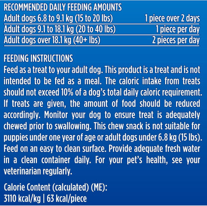 Daily Oral Care, Dental Dog Treats for Small & Medium Breed Dogs - 25 Ct Pouch