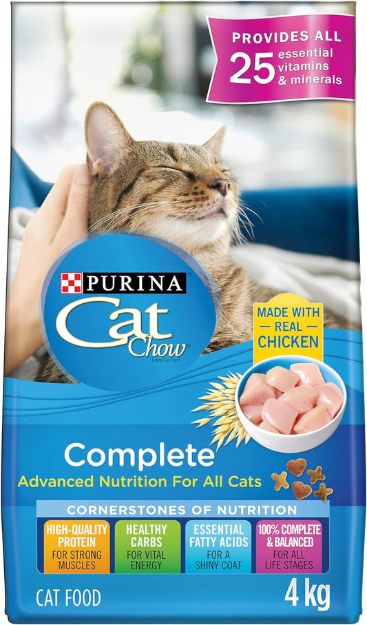 Cat Chow Complete Dry Cat Food, Advanced Nutrition for All Cats, Brown, 4.00 Kg (Pack of 1)