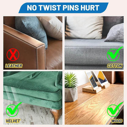 【NO PINS Hurt】 Cat Scratch Furniture Protector-12 Pack Self-Adhesive Single Side Couch Protectors for Cats,Cat Tape Training Couch Corner Guards for Sofa,Anti Cat Scratching Deterren Protectors