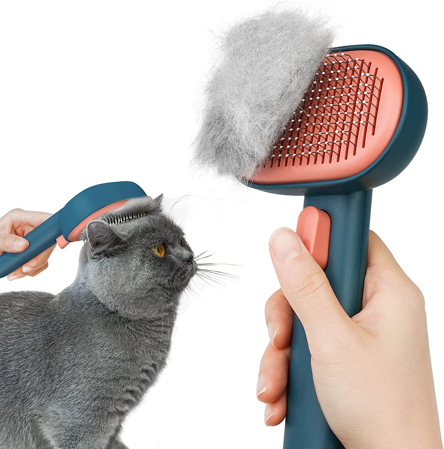 Cat Brush for Shedding, Cat Brushes for Long or Short Haired Cats, Cat Hair Brush Cat Grooming Brush Cat Comb Easily Removes Mats, Tangles, and Loose Fur (Green)