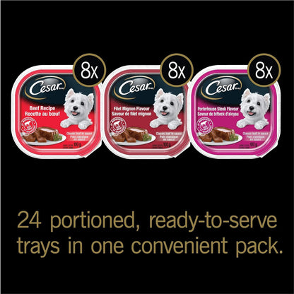 Classic Loaf in Sauce Wet Dog Food Beef Selects Variety Pack, 24X100G Trays