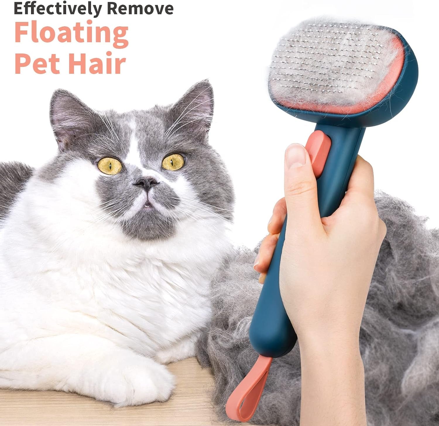 Cat Brush for Shedding, Cat Brushes for Long or Short Haired Cats, Cat Hair Brush Cat Grooming Brush Cat Comb Easily Removes Mats, Tangles, and Loose Fur (Green)