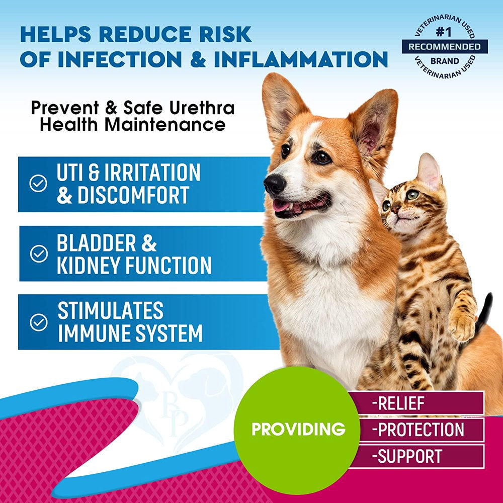 Cat & Dog Urinary Tract Infection Treatment & Natural UTI Cranberry -Kidney+Bladder Support Supplement - Best Prevention Urine Incontinence, Bladder Stones - Pet Renal Health & UTI Care Drops