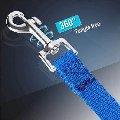 Dog Leashes for Small and Medium Dogs,Strong Durable Dog Leades,5Ft/6Ft/10Ft/15Ft/20Ft/30Ft/50F Long, 3/4 Inch Wide(Blue,5Ft)