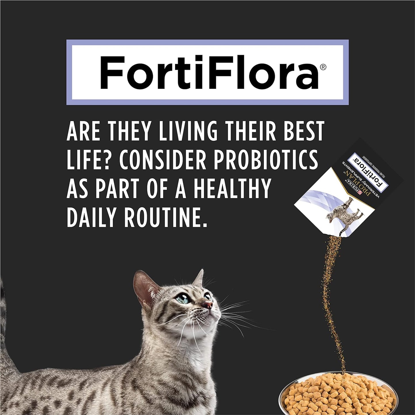 Pro Plan Veterinary Diets Purina Pro Fortiflora Probiotic Cat Supplement, Brown - 30 G (Pack of 1) Package May Vary