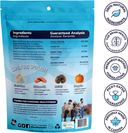 Mini Dog Training Treats - Soft Trainers Bites with Beef Liver, 500+ Bits, 1 Kcal per Bite, 6.5Oz, Puppy Chews with Superfood Ingredients - Reishi, Lion’S Mane, Salmon Oil