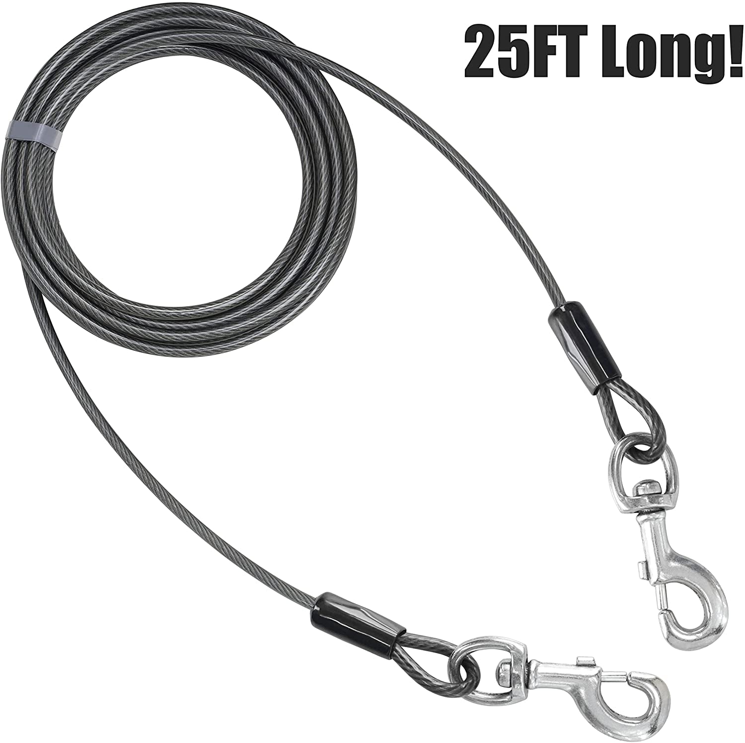 Pet Super Heavy XXL Tie Out Cable for Dogs up to 250 Pound, 25 Feet