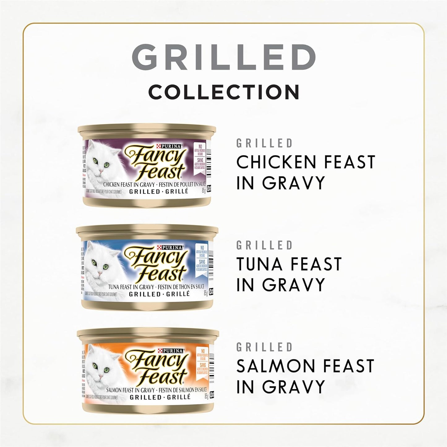 Fancy Feast Wet Cat Food, Grilled Variety Pack 85 G Cans (12 Pack)