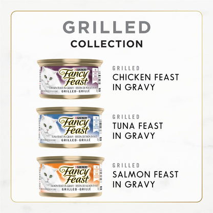 Fancy Feast Wet Cat Food, Grilled Variety Pack 85 G Cans (12 Pack)