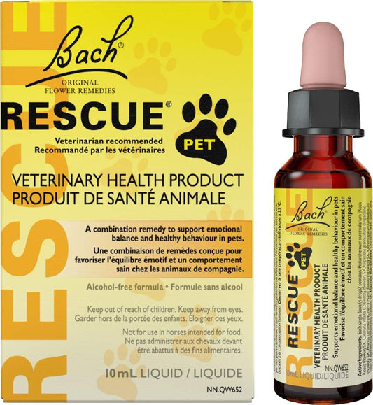 Bach RESCUE PET Dropper 10Ml, for Dogs, Cats, and Pet Horses, Natural Flower Essence, Thunder, Fireworks and Travel