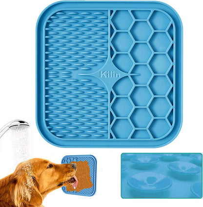 Lick Mat for Dogs, Dog Toys for Boredom & Anxiety Reduce, Treat Mat for Peanut Butter or Yogurt, Snuffle Mat Fun Alternative Slow Feeder Dog Bowls, Dog Food Mat & Treat Mat for Bathing, Grooming