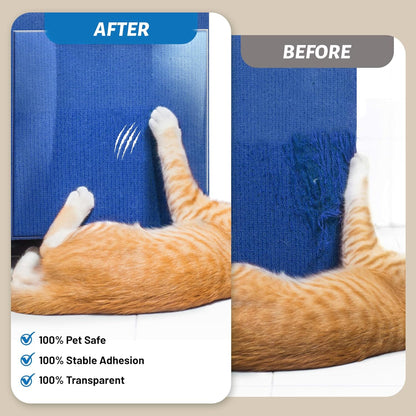 【NO PINS Hurt】 Cat Scratch Furniture Protector-12 Pack Self-Adhesive Single Side Couch Protectors for Cats,Cat Tape Training Couch Corner Guards for Sofa,Anti Cat Scratching Deterren Protectors