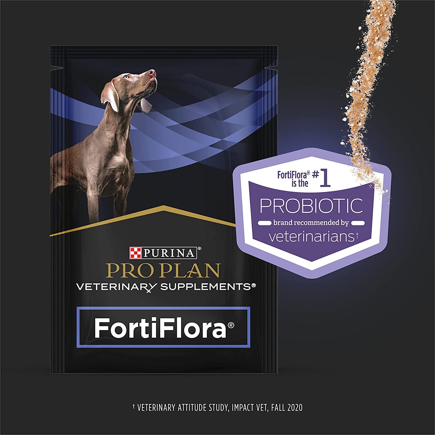 Veterinary Supplements Dog Supplement, Fortiflora Powdered Canine Probiotic - 30 X 1 G Sachets (1 Pack), Brown