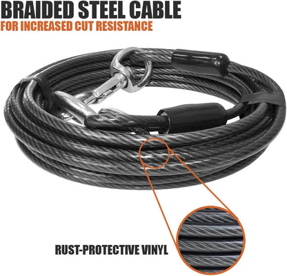 Pet Super Heavy XXL Tie Out Cable for Dogs up to 250 Pound, 25 Feet